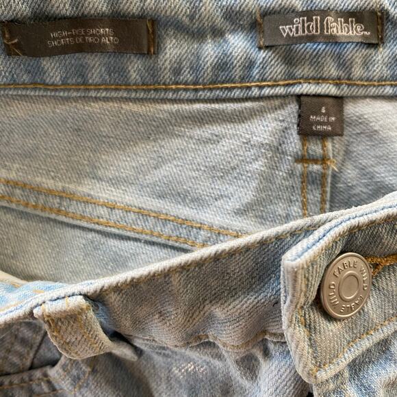 NEW WILD FABLE High Rise Button Fly Denim Jean Shorts Shimmery Blue Size 6 - Picture 5 of 5